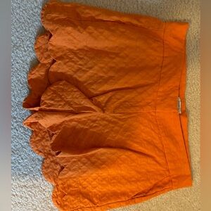 Crown and Ivy Scalloped Orange Shorts